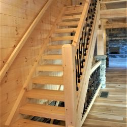 Heavy Timber Stairway with Square Edge Planks