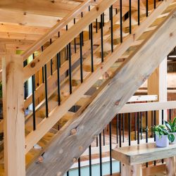 Heavy Timber Stairway with Square Edge Planks
