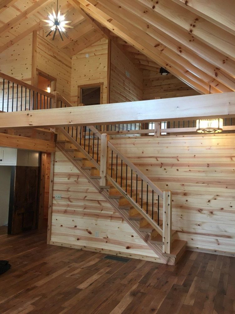 Conventional Stairway with Heavy Timber Treads
